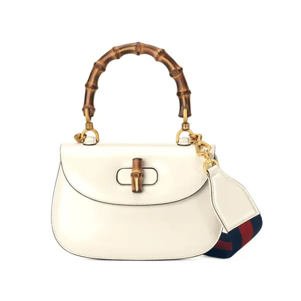 Gucci Bamboo 1947 Small Top Handle Bag In White
