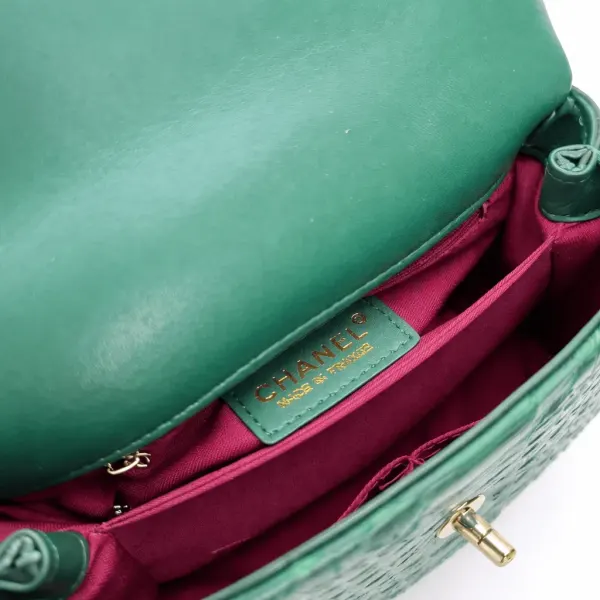 Chanel Trendy Cc Top Handle Bag Python Green 23Cm