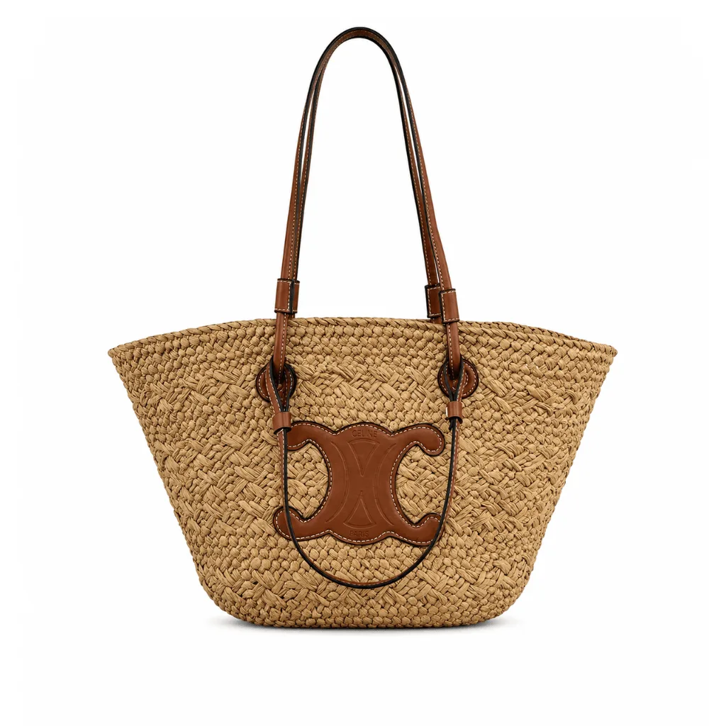 Celine Triomphe Panier In Raffia And Tan 31Cm Main image