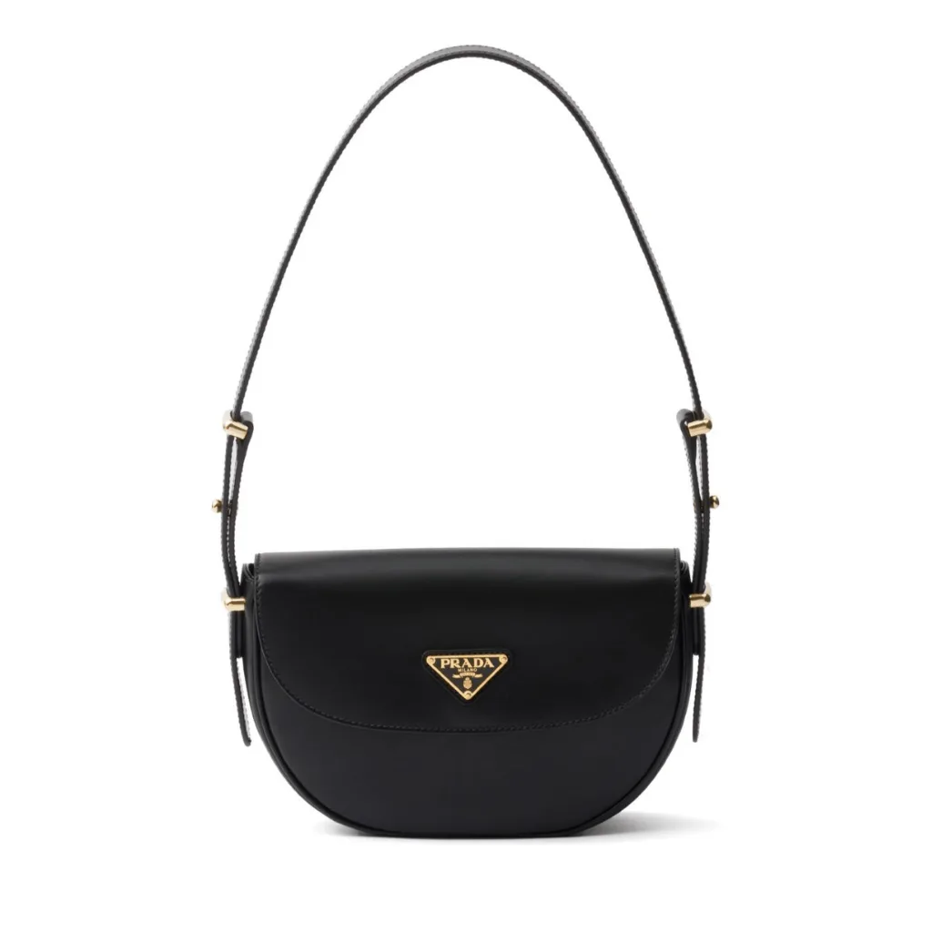 Prada Triangle Logo Patent Leather Shoulder Bag Black 17Cm Secondary image