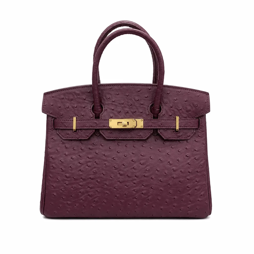H Birkin 30 Ostrich Plum With Gold Hardware Main image
