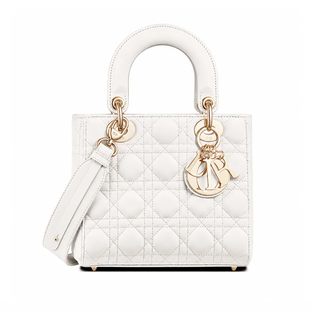 Medium Lady Dior Bag White 24cm Main image