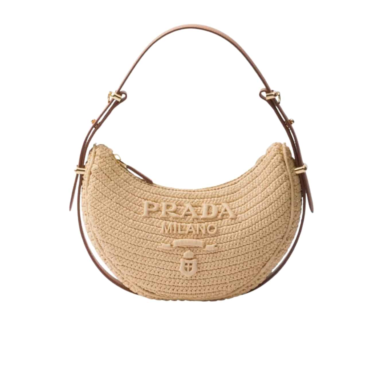 Prada Arqu Crochet Shoulder Bag Natural 22Cm 1Bc194 2M2T F0018 V Ouo Main image