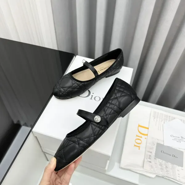 Dior Ballet Flat Black Quilted Cannage Calfskin Kcb860Cqc S900