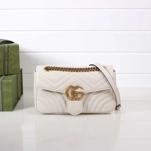 Gucci Marmont Small White Shoulder Bag