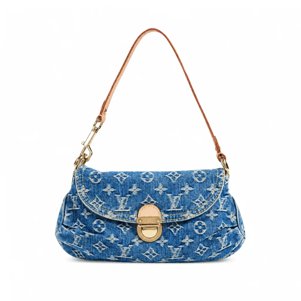 Louis Vuitton Pleaty Handbag Monogram Denim Blue 26Cm M95050 Main image