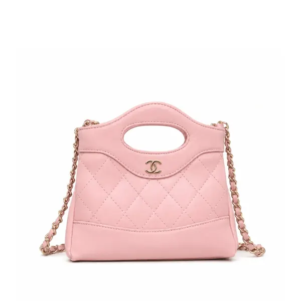 Chanel Shopping Bag Shiny Lambskin Pink 19Cm As4854 B16220 Nw784