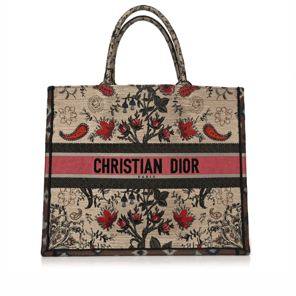 Dior Canvas Embroidered Large Broderie Dior Flowers Book Tote Multicolor Main image