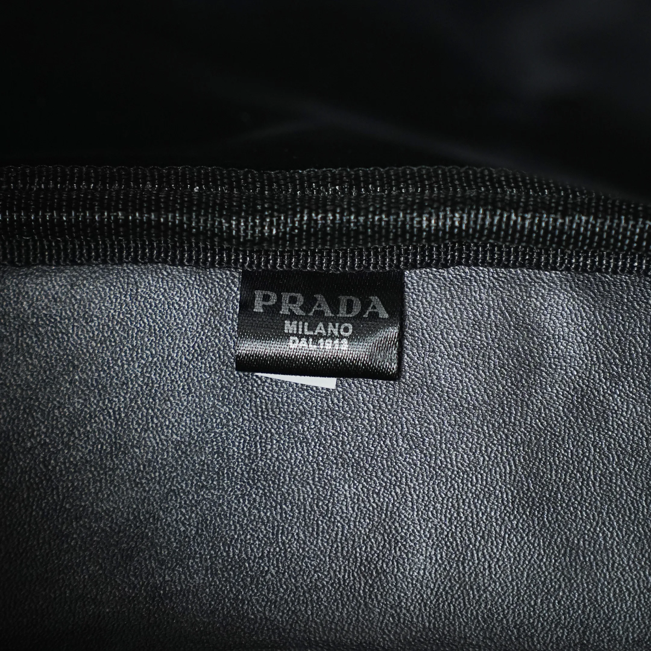 Prada Panier Crystal-Embellished Satin Mini Bucket Bag Black Secondary image