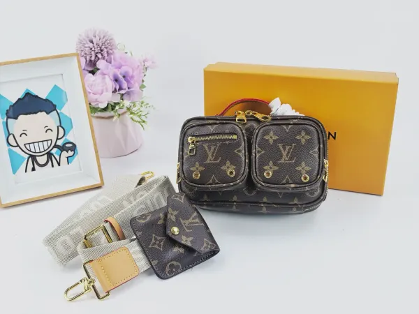 Louis Vuitton Utility Crossbody Bag Brown 18Cm