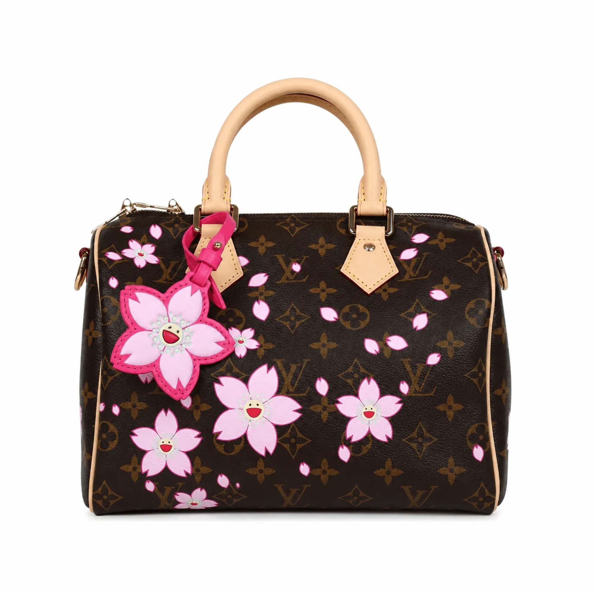 Louis Vuitton X Takashi Murakami Cherry Blossom Speedy 25 Bandouliere Brown Monogram Gold Hardware Main image