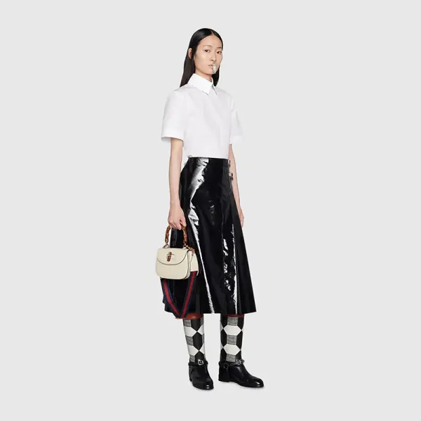 Gucci Bamboo 1947 Small Top Handle Bag In White
