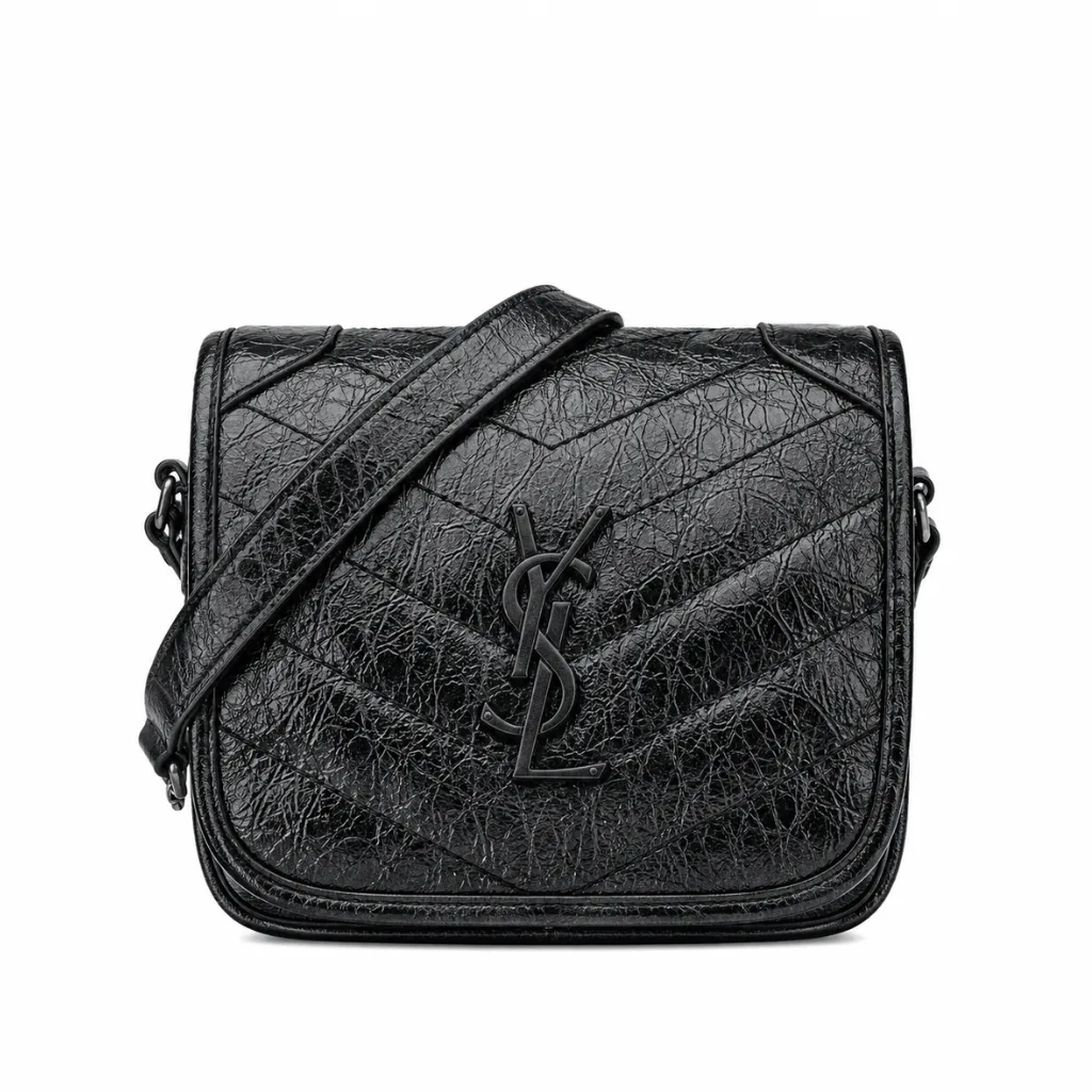 Saint Laurent Niki Vintage Leather Chain Wallet Black 19Cm Main image