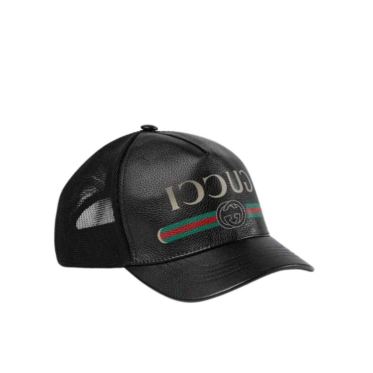 Gucci GG Print Leather Baseball Cap Black Main image