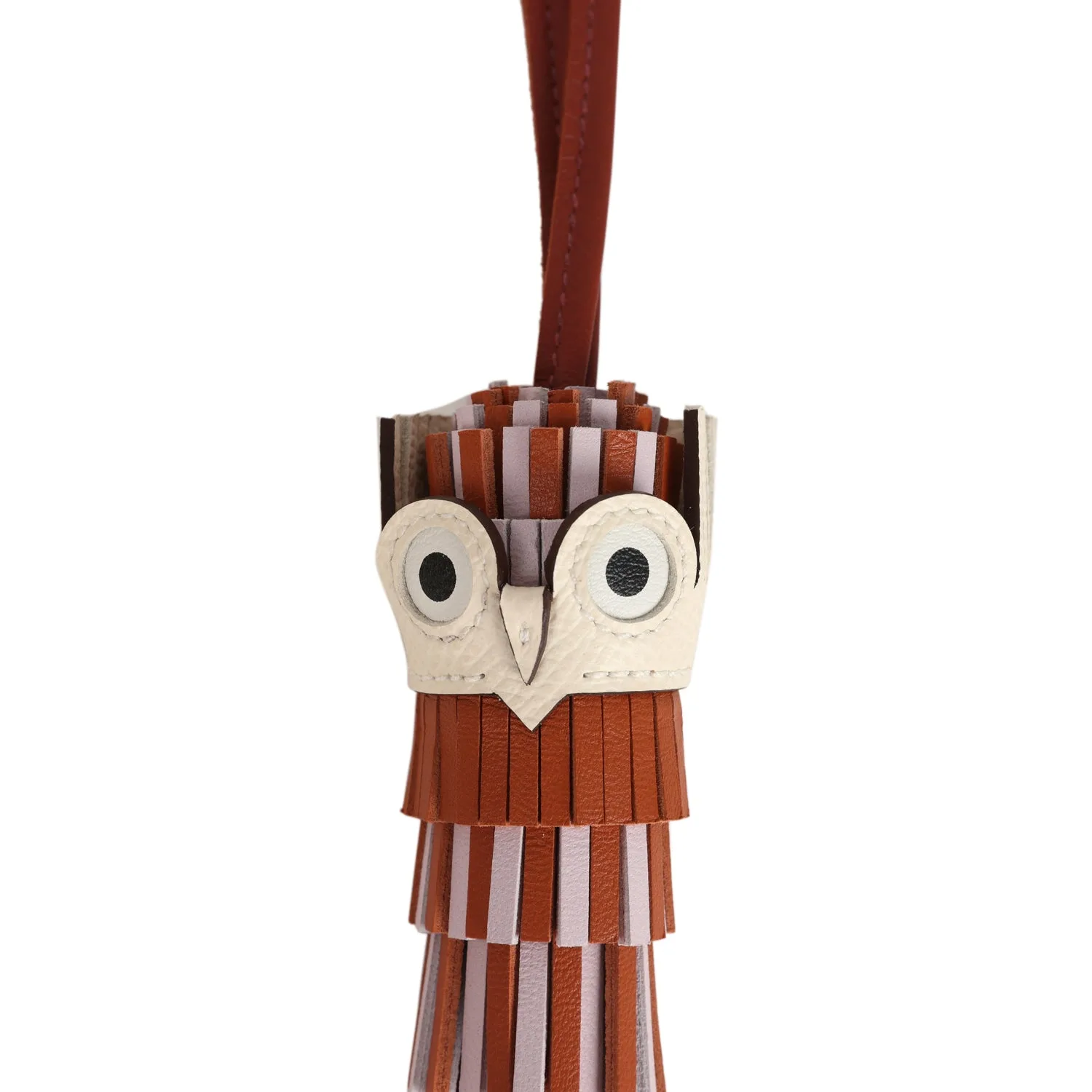 Hermes Chouette Owl Charm Pain D’Epice, Mauve Pale, Sienne and Nata Milo, Swift and Epsom