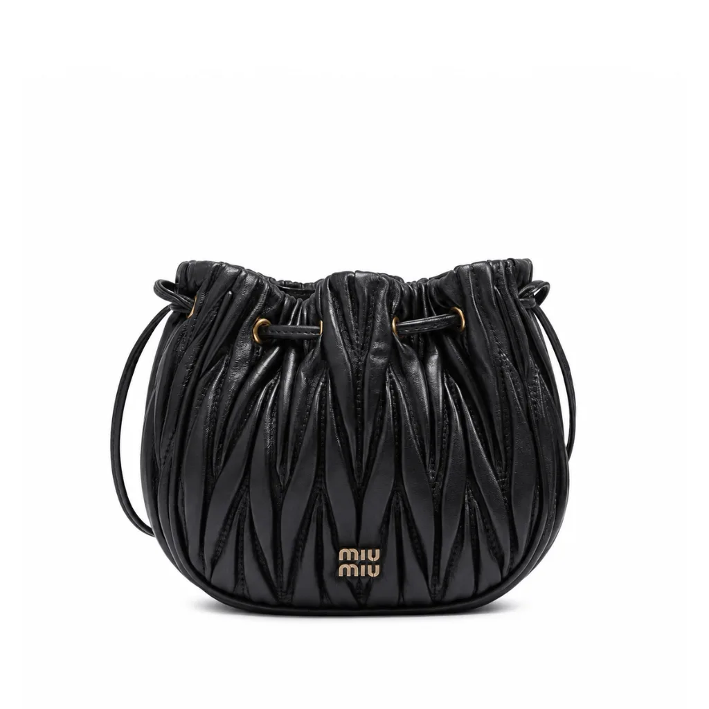 Miu Miu Matelassé Nappa Leather Pouch Black Main image