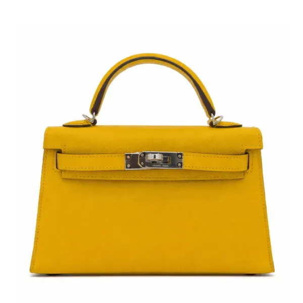 H Kelly Sellier 20 Jaune Citron Epsom Palladium Hardware