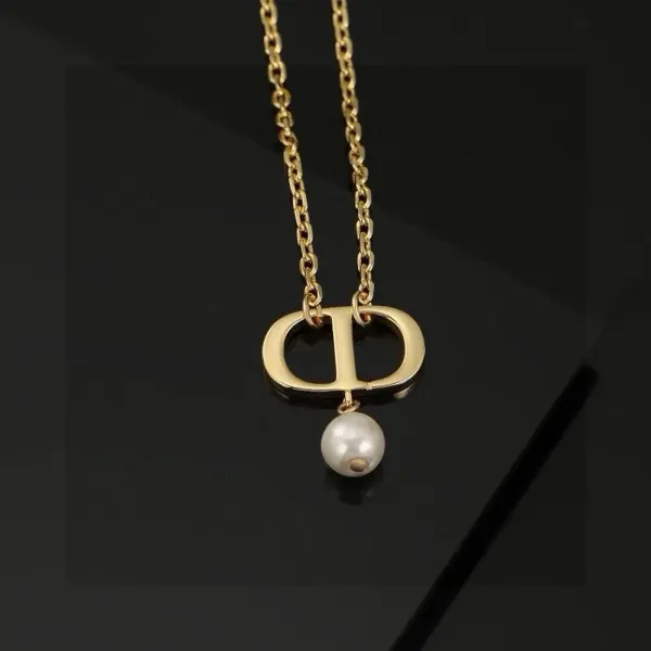 Dior Pearl Petit CD Necklace Gold