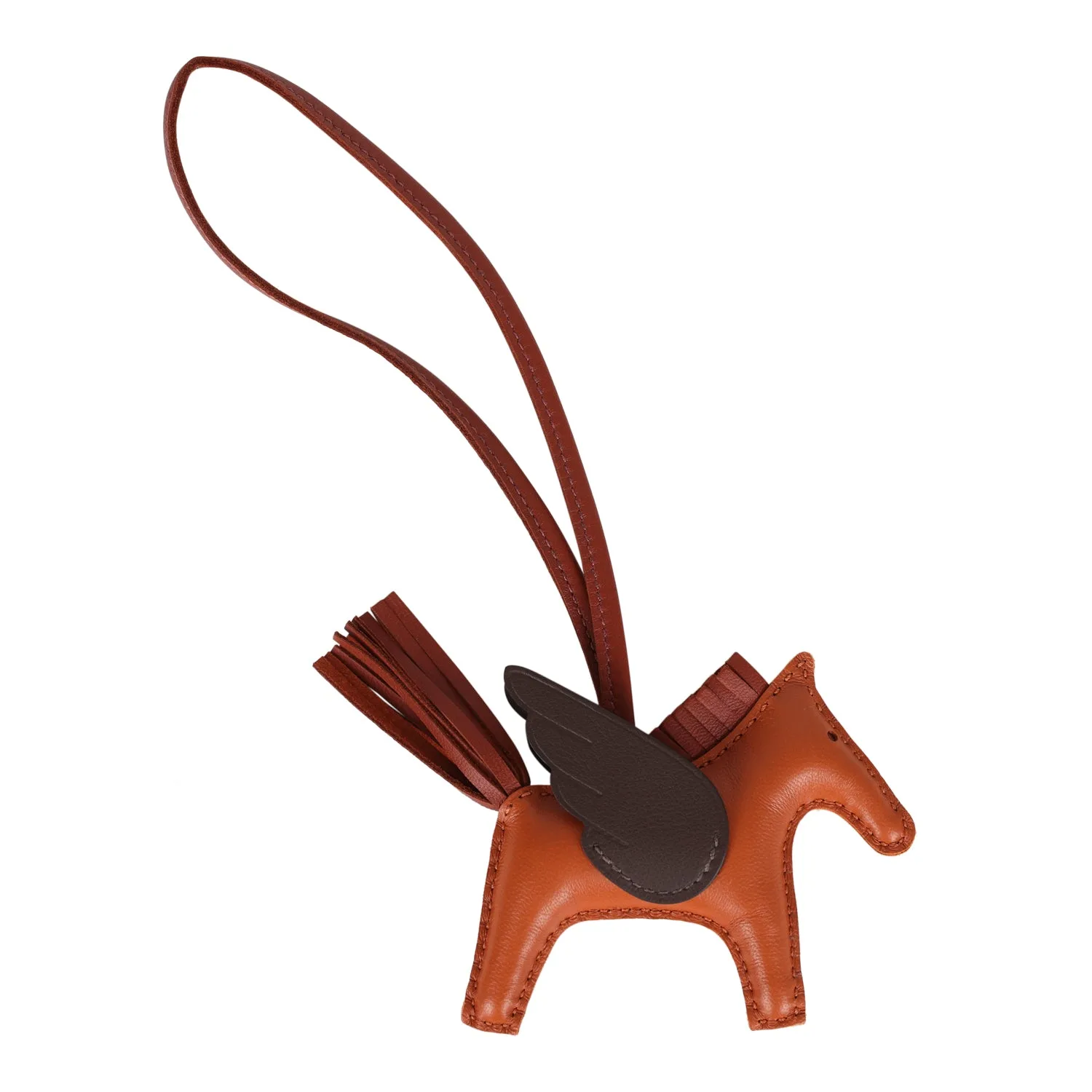 Hermes Pegase Rodeo Bag Charm PM Pain D’Epice/Sienne/Moka Swift & Milo Lambskin