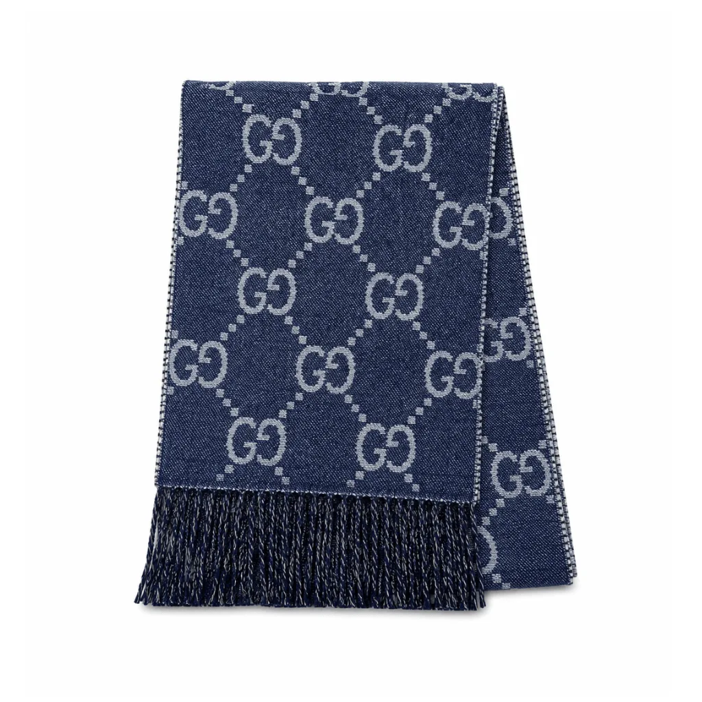 Gucci GG Pattern Jacquard Wool Silk Scarf Main image