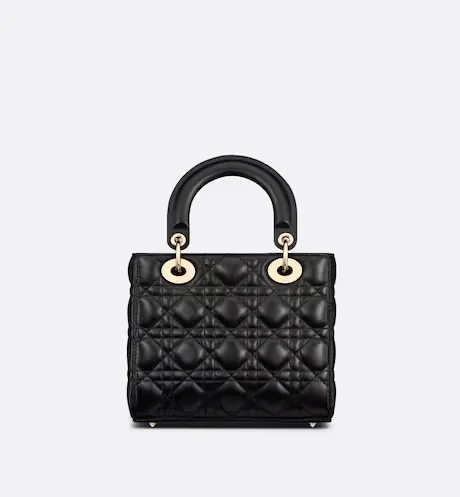 Medium Lady Dior Bag Black Cannage Lambskin 24cm