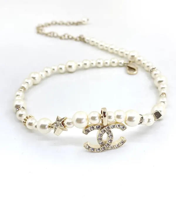 Chanel CC Pearl And Strass Star Sautoir Necklace