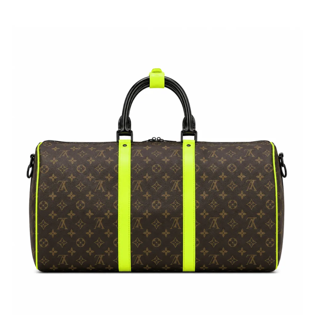 Louis Vuitton Keepall Bandouliere 50 Brown And Chartreuse Macassar Canvas M45866 Main image