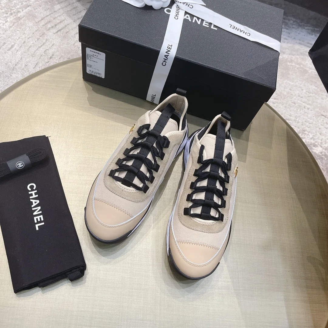 Chanel Logo Low Top Sneakers Ivory G35617