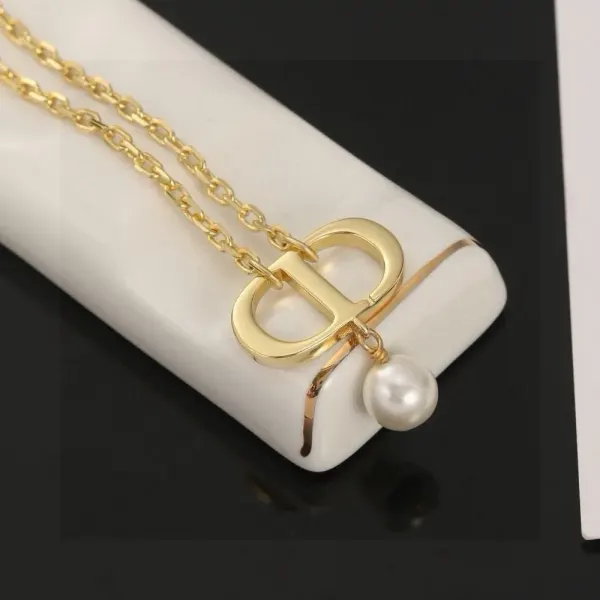 Dior Pearl Petit CD Necklace Gold