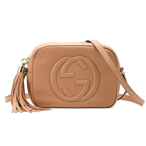 Gucci Soho Small Leather Disco Bag In Beige