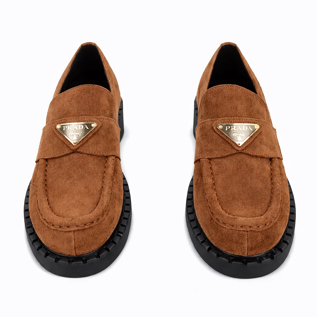 Prada Chocolate Suede Loafers Secondary image