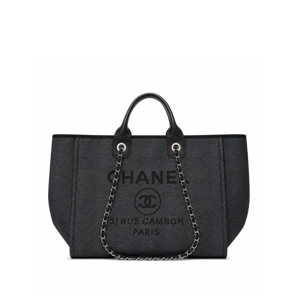 Chanel Deauville Medium Canvas Black 38Cm Main image