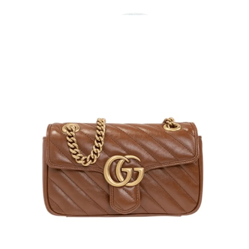 Gucci Marmont Mini Matelasse Brown Shoulder Bag 446744 0Olft 2535 Main image