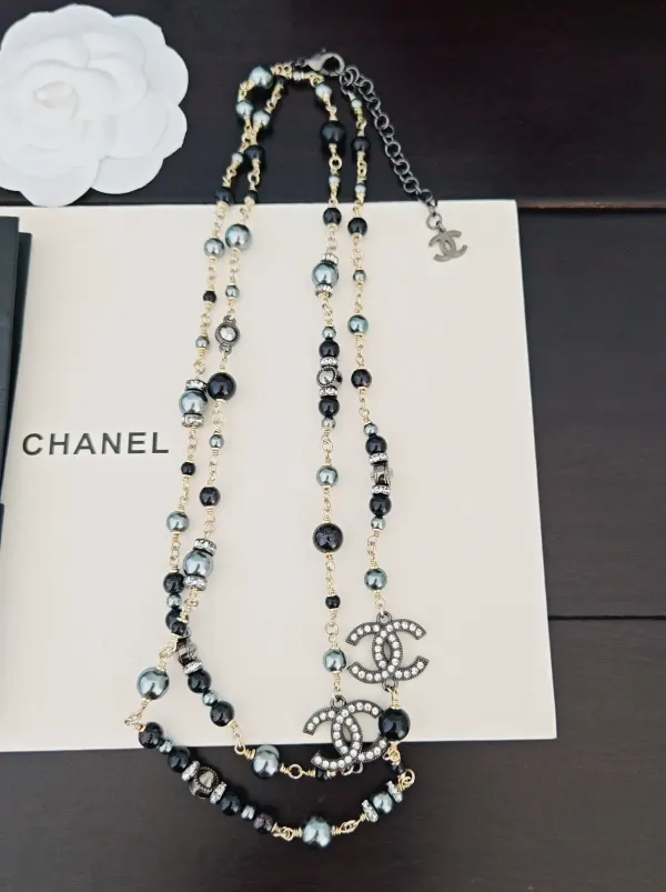 Chanel CC Pearl And Crystal Sautoir Necklace – Ruthenium-Tone Metal