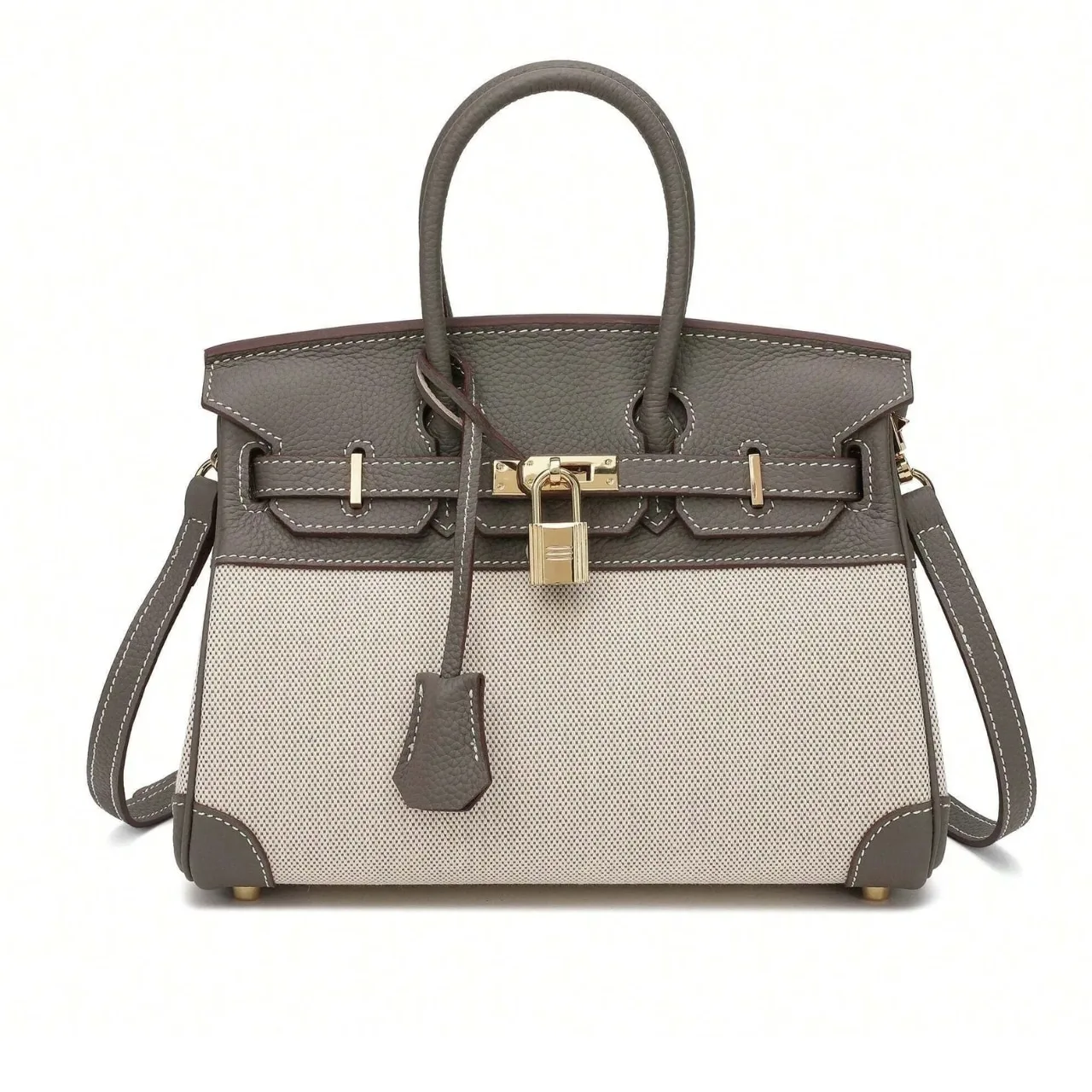 Hermes Birkin 25 Bi-Material Gold Tone Hardware Grey 25cm Main image