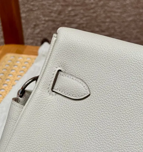 H Kelly Messenger Bag PM In White With Palladium Hardware