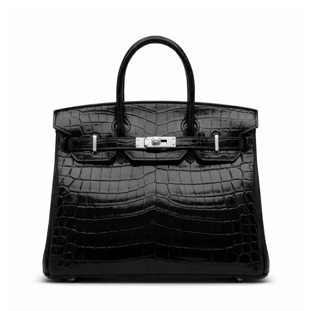 H Birkin 30 Black Shiny Niloticus Silver Hardware Main image