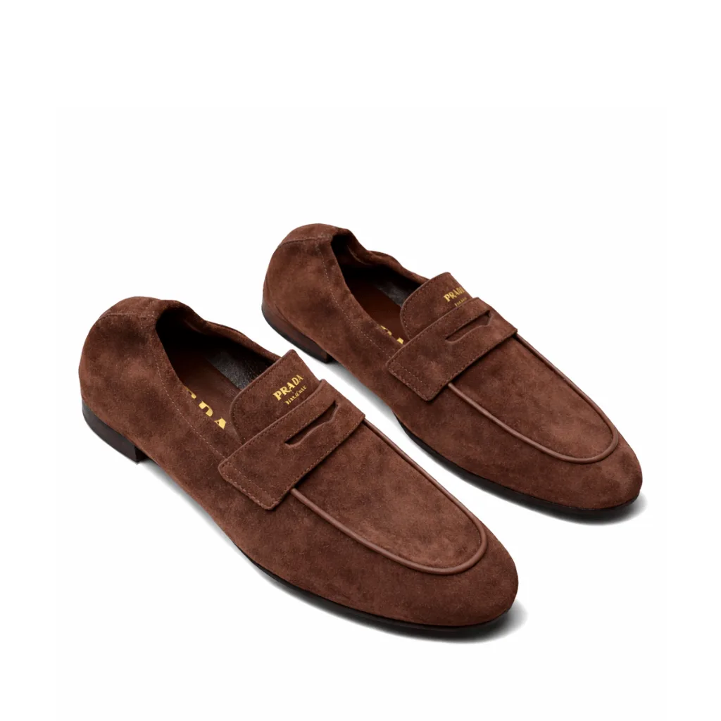 Prada Shuffle Antiqued Suede Loafers Main image