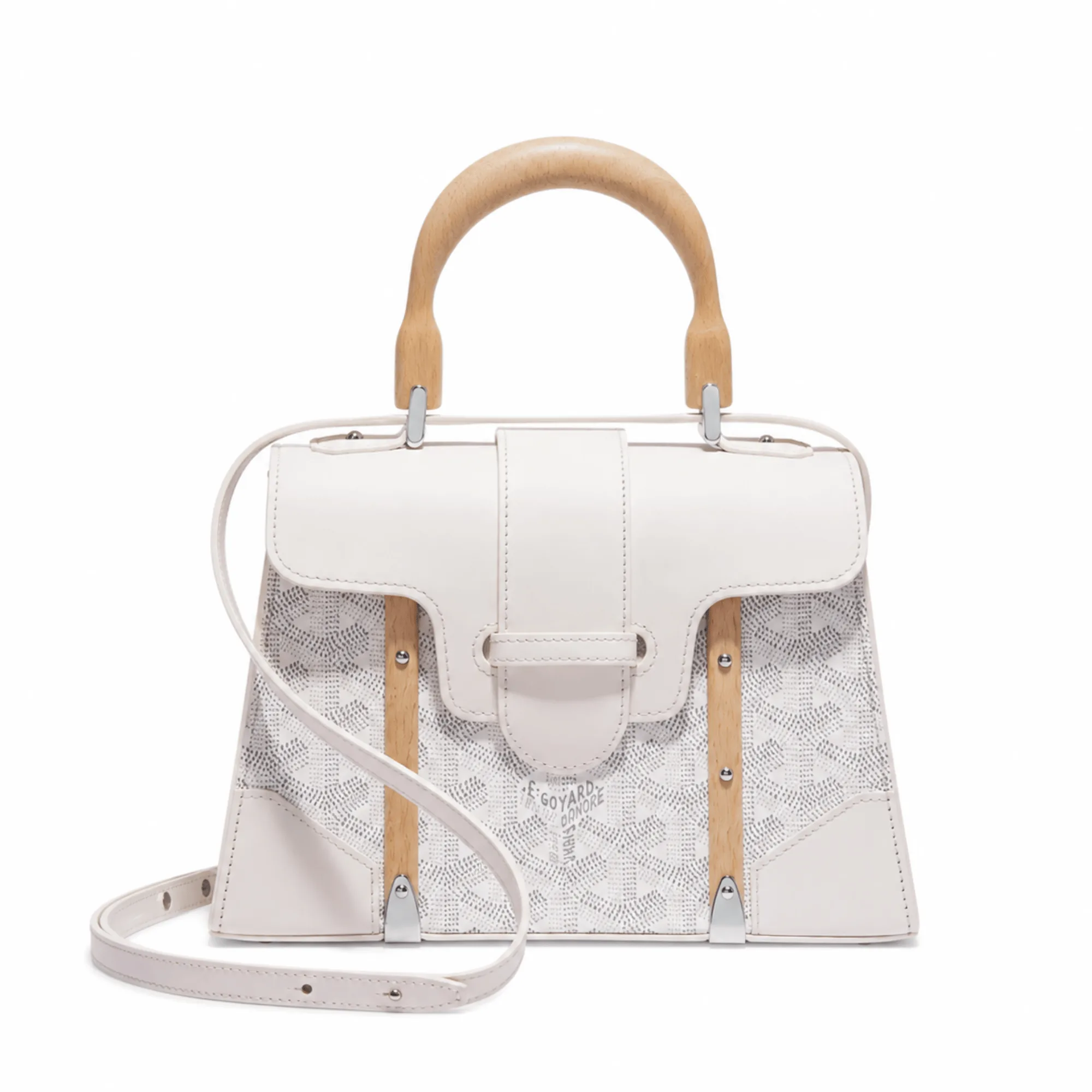 Goyard Saigon Structured Mini White Bag In Goyardine Canvas Main image