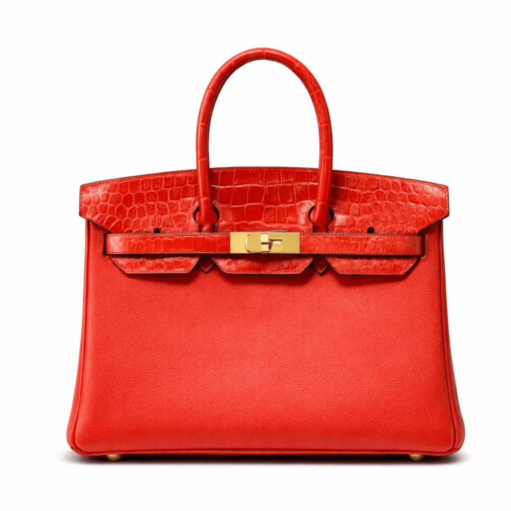H Birkin Touch 30 Togo And Shiny Crocodile Gold Hardware Main image
