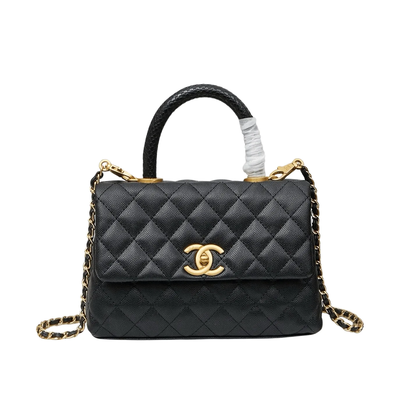 Chanel Black Caviar Quilted Mini Coco Handle Flap Gold Hardware Main image