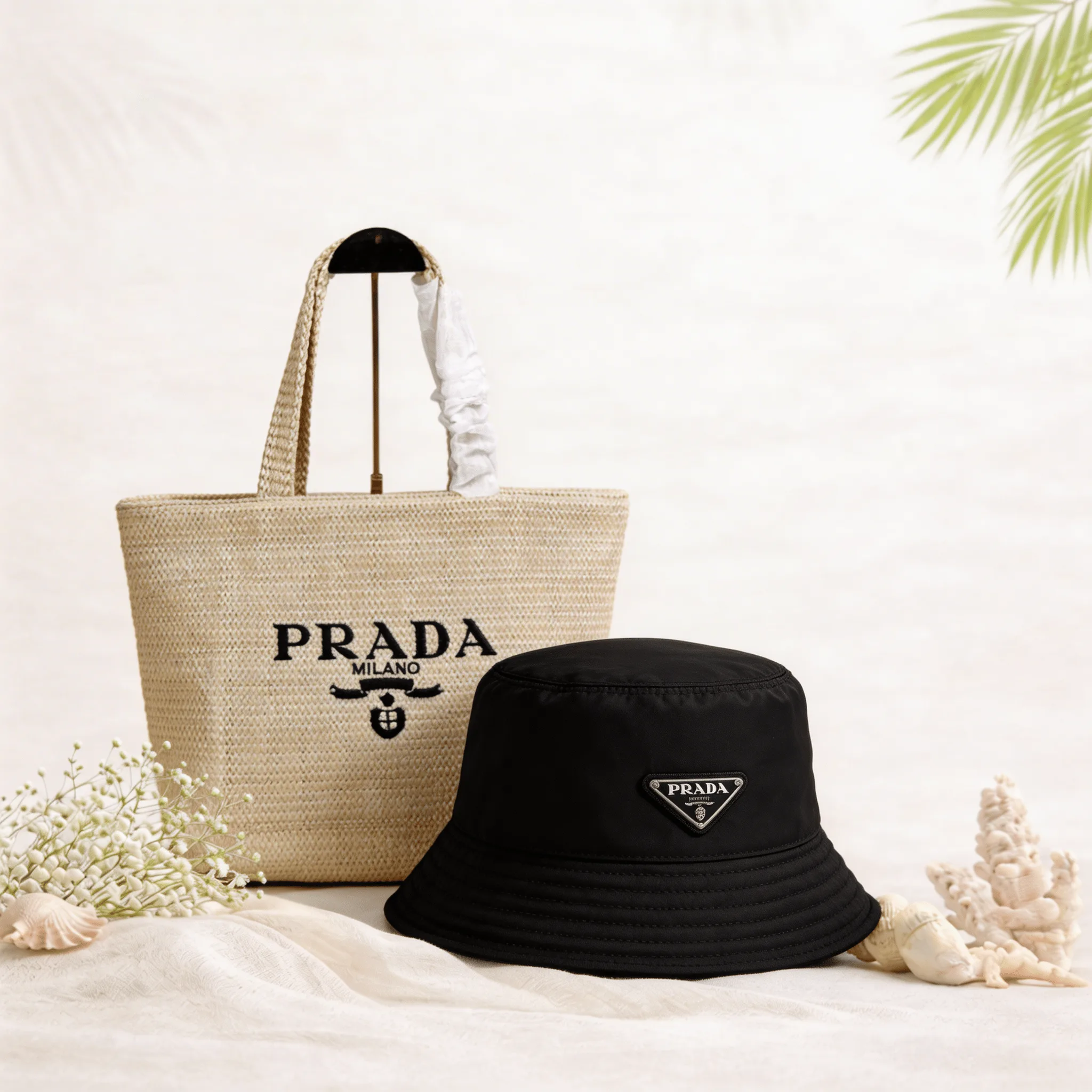 The Prada Summer Minimal – 2 Piece Bundle (Tote Bag + Bucket Hat) Main image