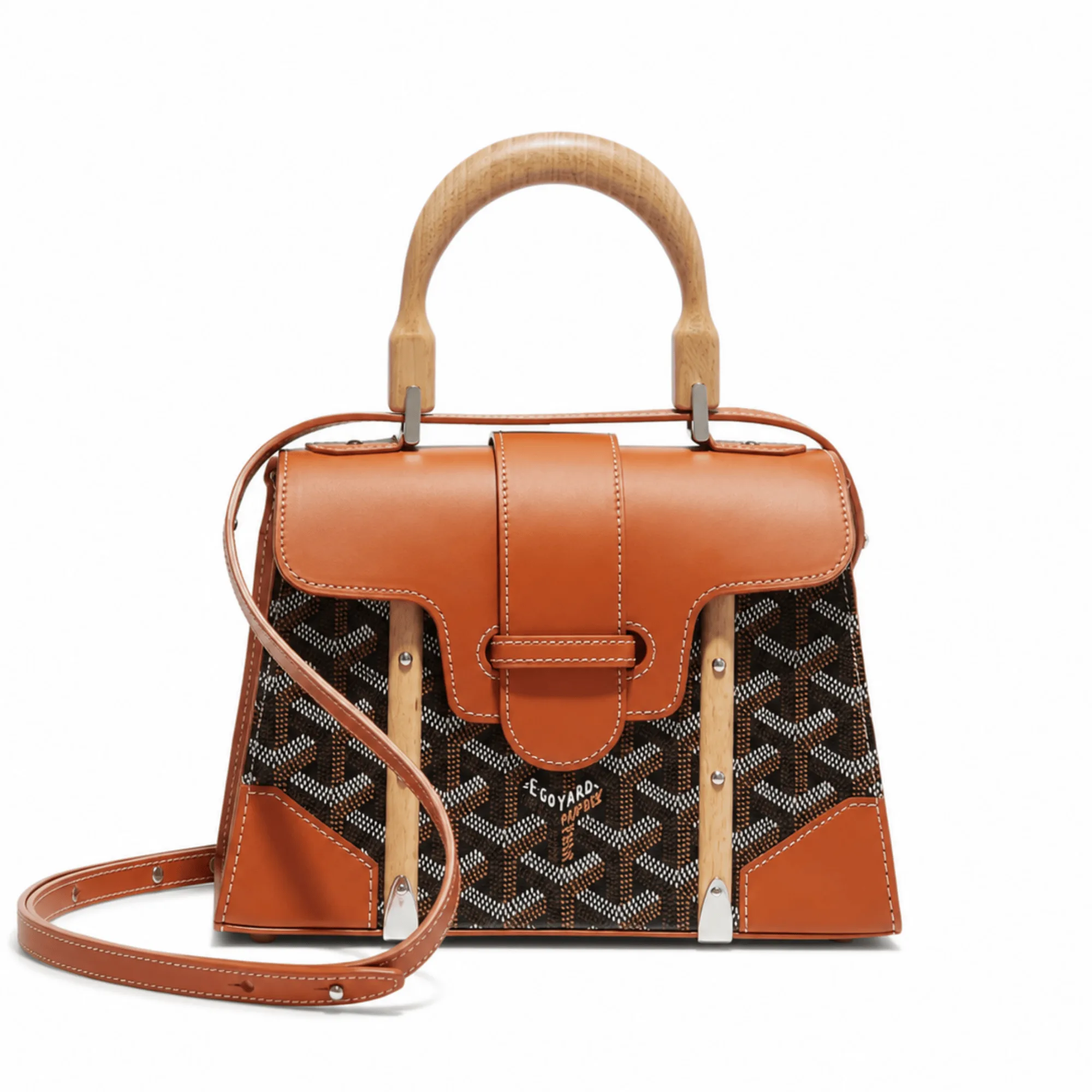 Goyard Saigon Structured Mini Brown Bag In Goyardine Canvas Main image