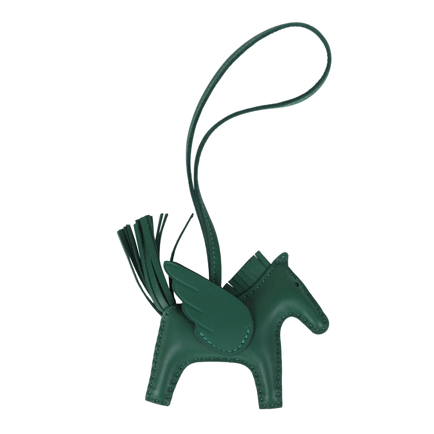 Hermes Pegase Rodeo Bag Charm PM Vert Moyen Milo Lambskin