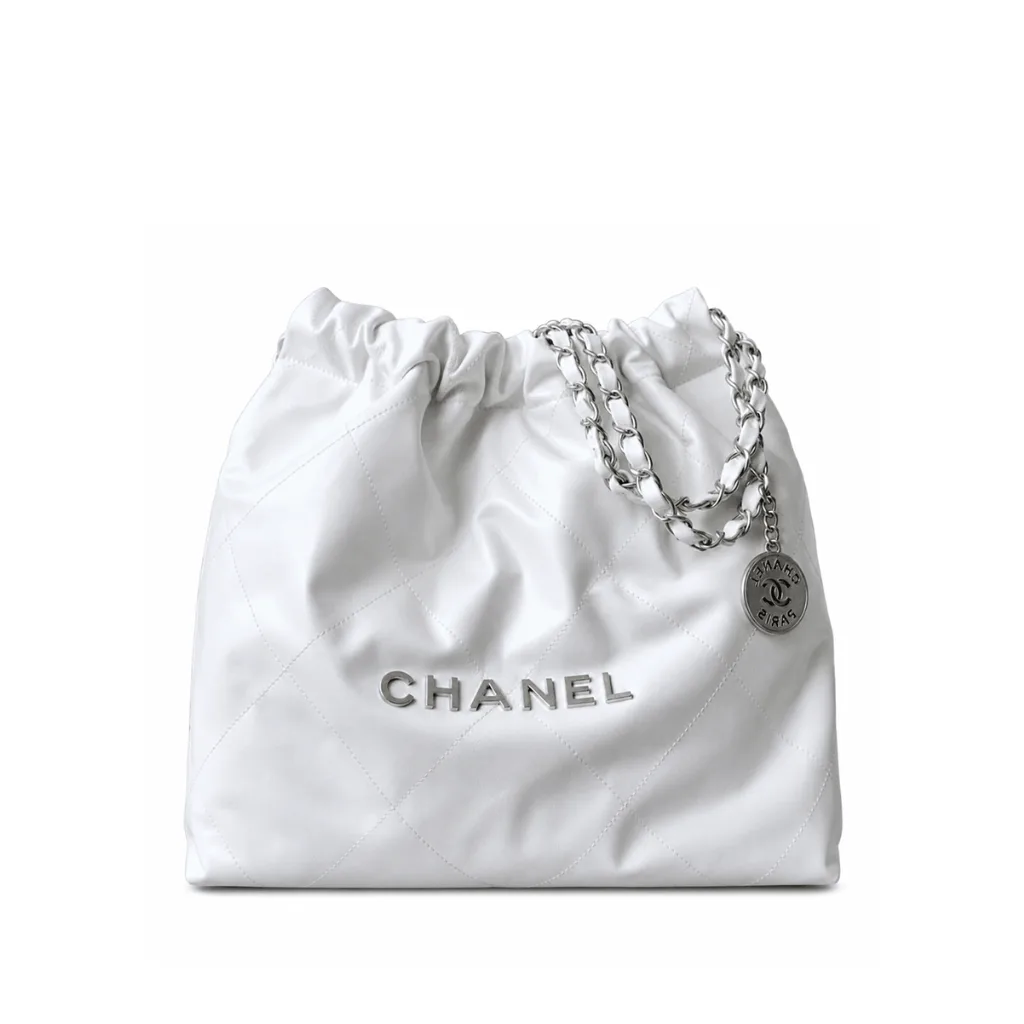 Chanel 22 Handbag White Silver 42Cm As3261 Main image
