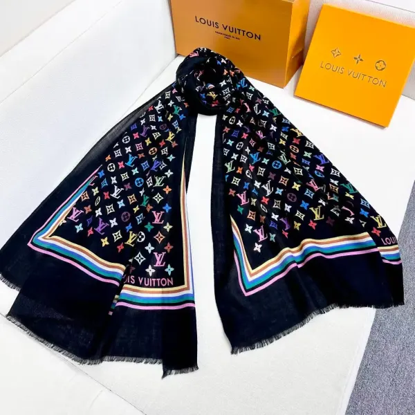Louis Vuitton x Takashi Murakami Monogram Multicolore silk square scarf