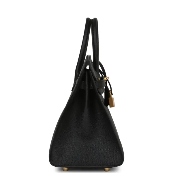 H Birkin Sellier 25 Black Epsom Gold Hardware