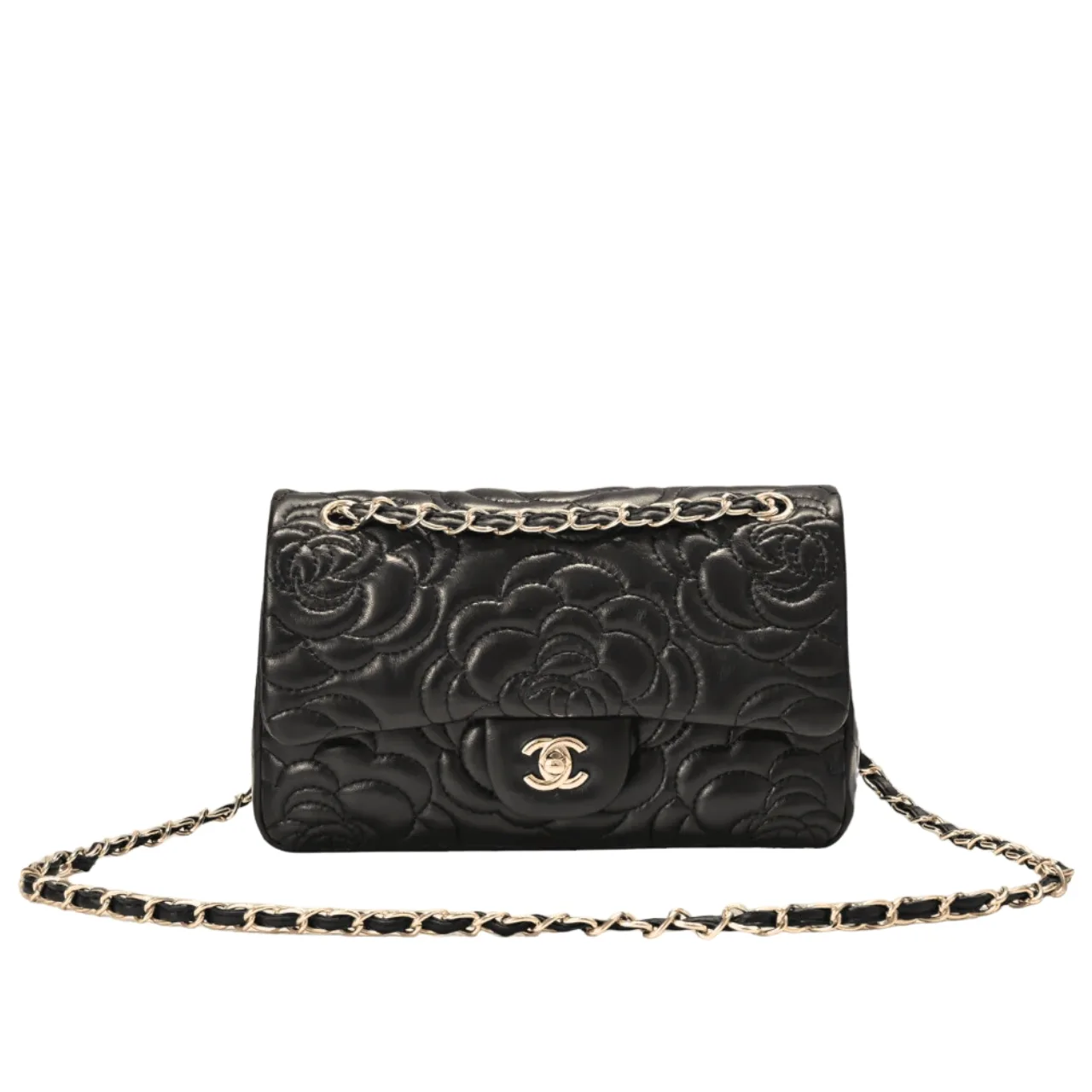 Chanel Flap Bag With Camellia Flower Chain Black 26Cm Main image