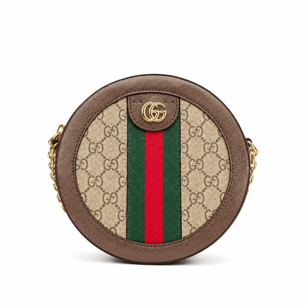 Gucci Ophidia Mini GG Round Bag Beige And Brown 20Cm Main image
