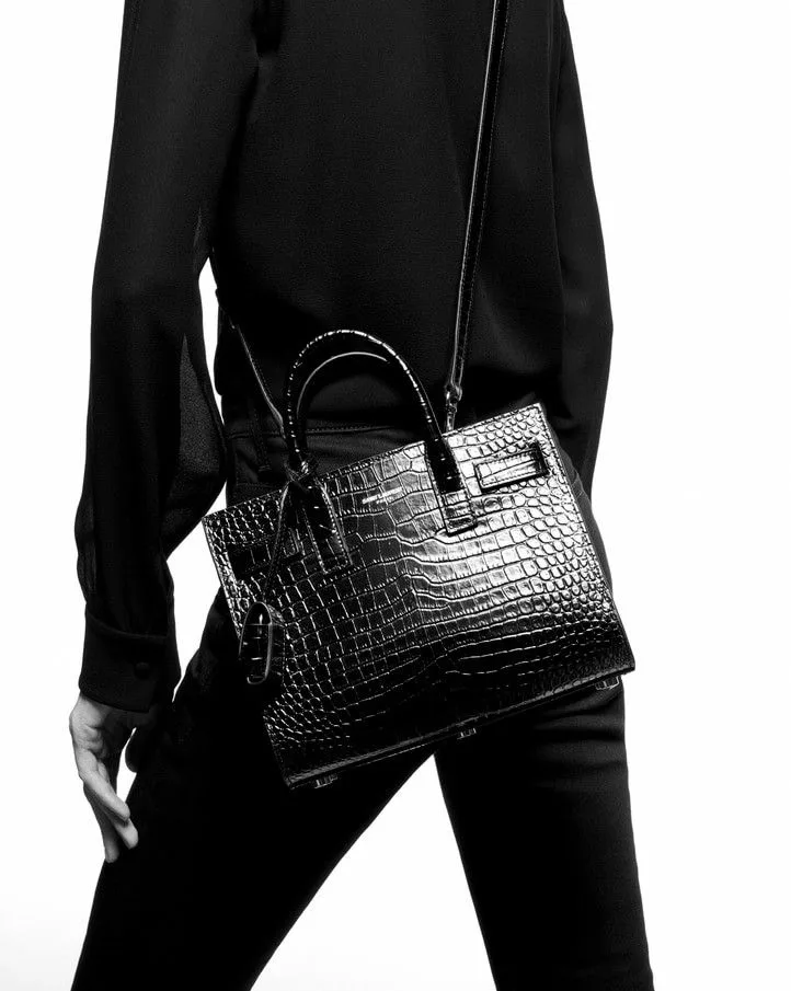 Saint Laurent Nano Classic Sac De Jour In Crocodile Embossed Shiny Leather Secondary image